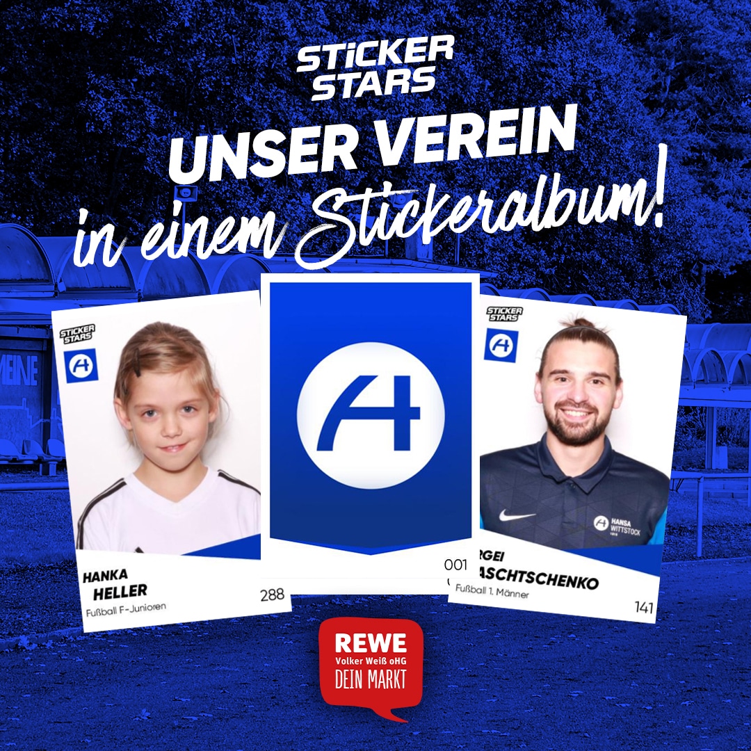 Eigenes Stickerstars-Album für den FK Hansa Wittstock / Sammel-Auftakt am 28. November